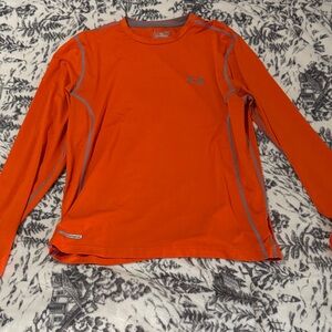 Under Armour Men's Bright Orange Long Sleeve Tee heat gear